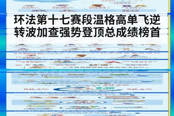 环法第十七赛段温格高单飞逆转波加查强势登顶总成绩榜首